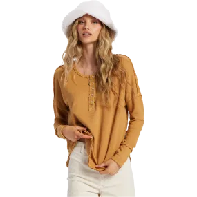 Women's New Anyday Henley Top Ventilation Panels Holiday Ease