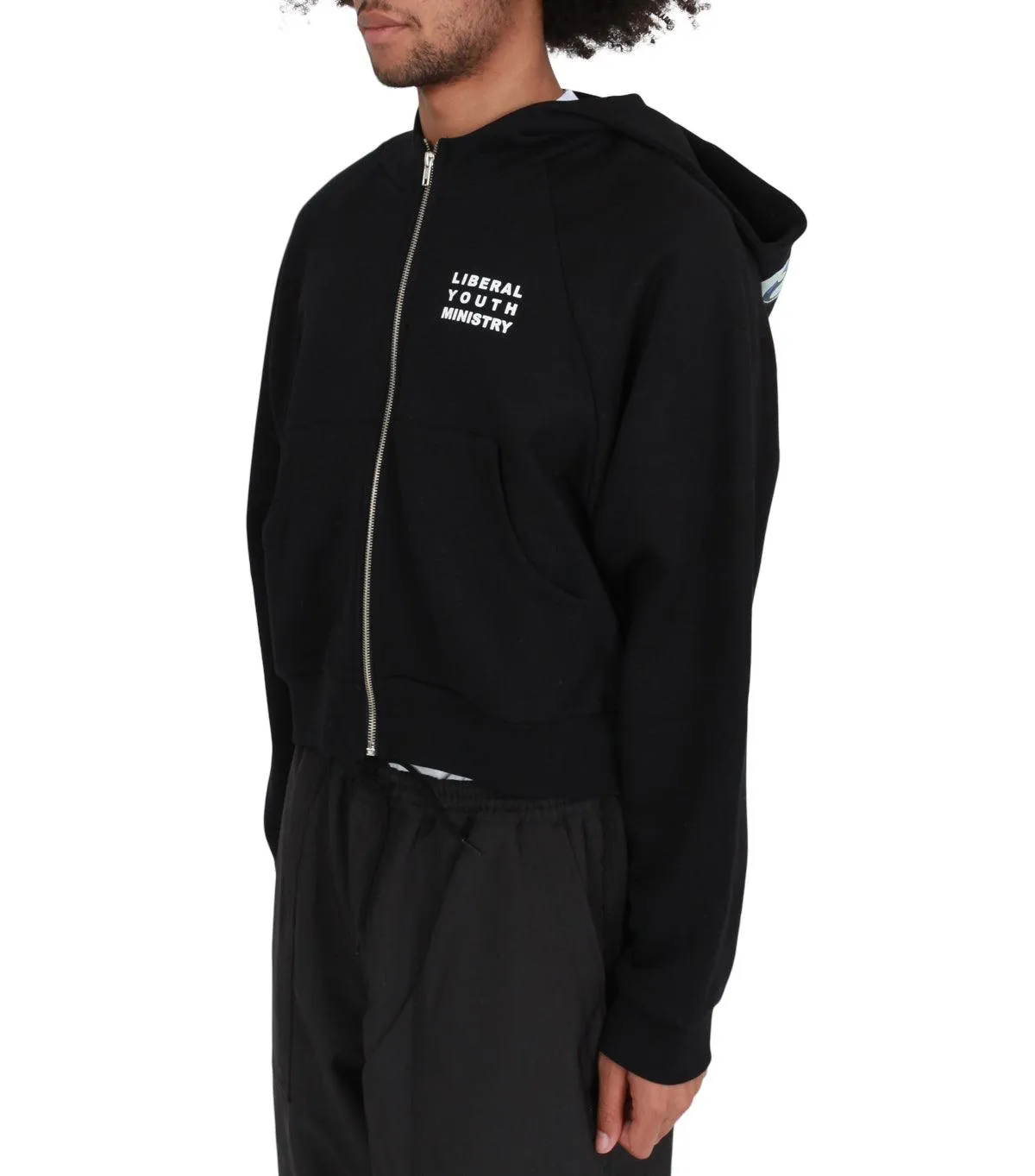 Liberal Youth Ministry Anim?? Zipped Hoodie Black SoftTouch Texture Teacher Chic