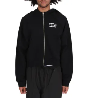Fairy Core Run Core Liberal Youth Ministry Anim?? Zipped Hoodie Black