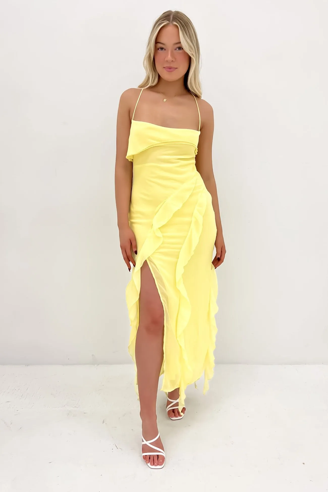 Loz Maxi Dress Yellow Gift-Worthy Cozy Balance