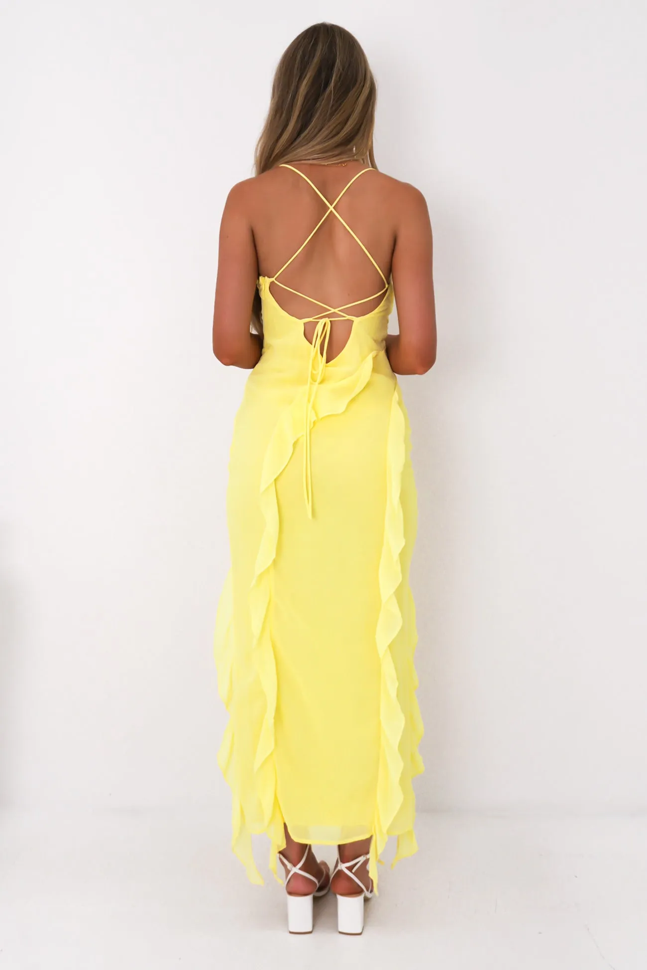 Loz Maxi Dress Yellow Office Tone