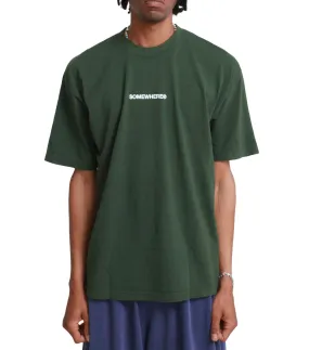 WaterRepellent Finish ShrinkageFree Fabric SOMEWHERE Original Logo T-Shirt Olive