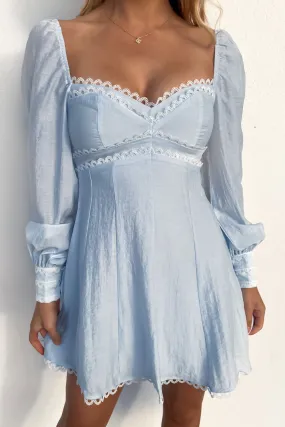 Front Detail Lillie Mini Dress Blue