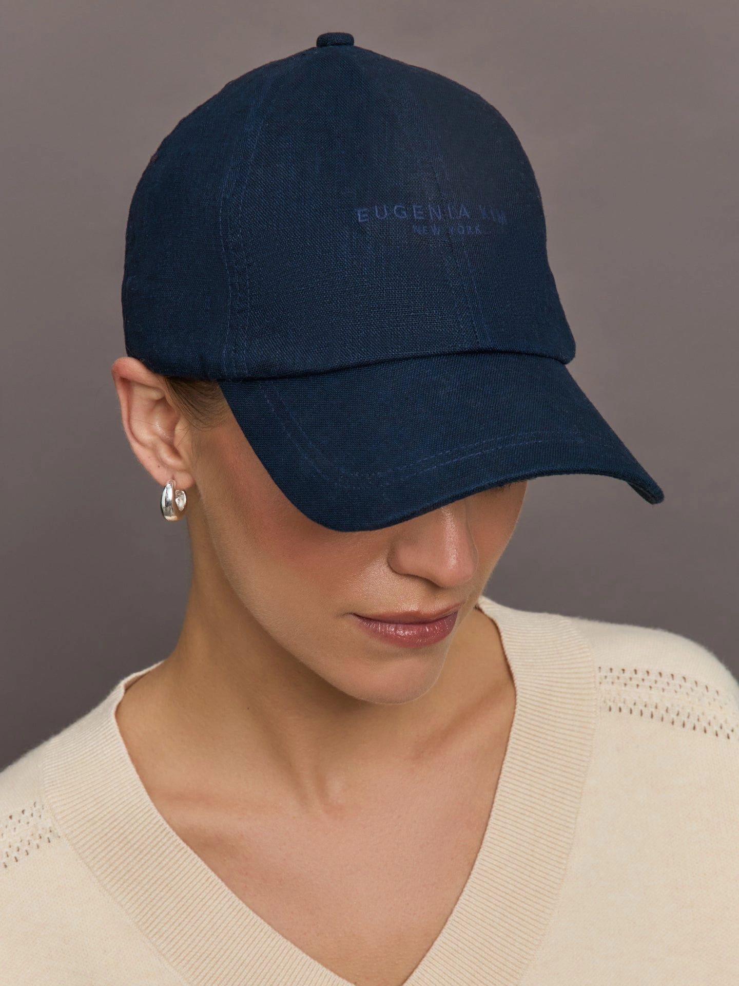 Lo Baseball Cap - Navy Lightweight Jersey Knit