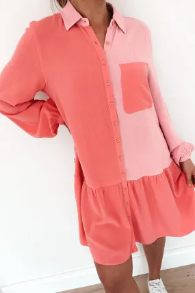 Vibrant Hue Flattering Design Logan Mini Dress Pink
