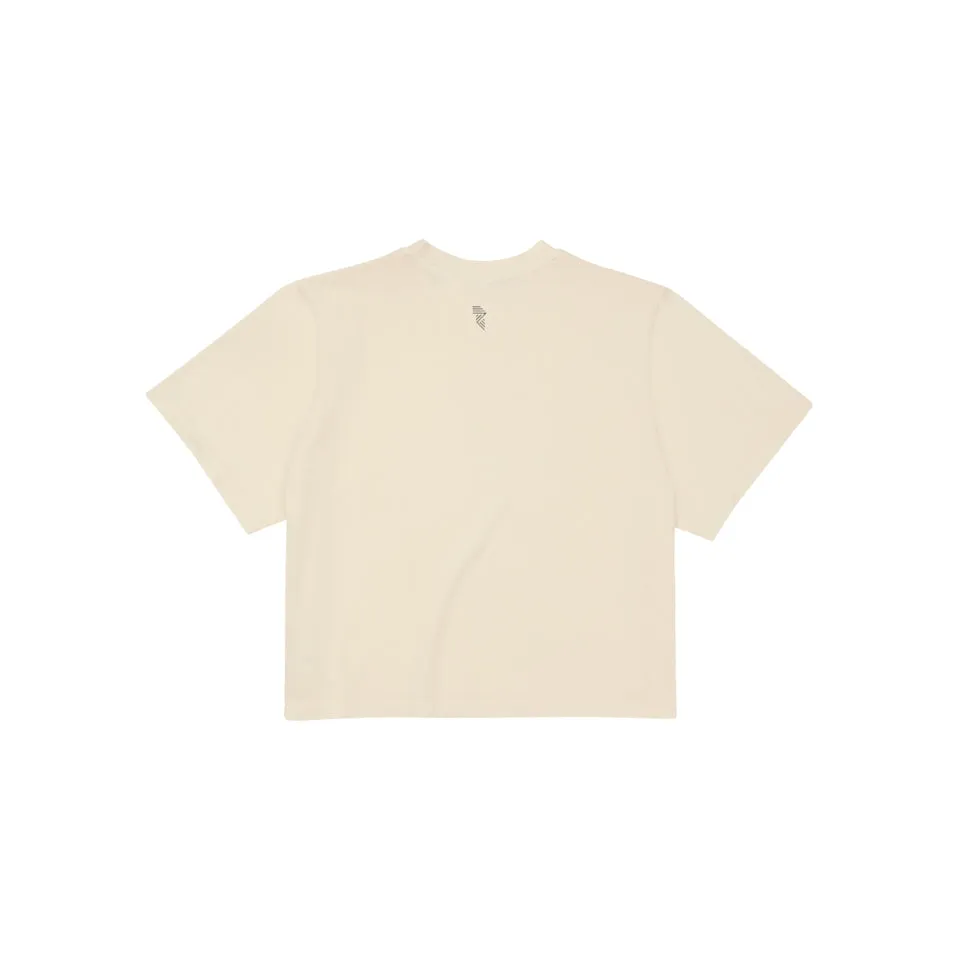 LOGO CROP TEE OFF WHITE Chic Comfort Style Animal Print