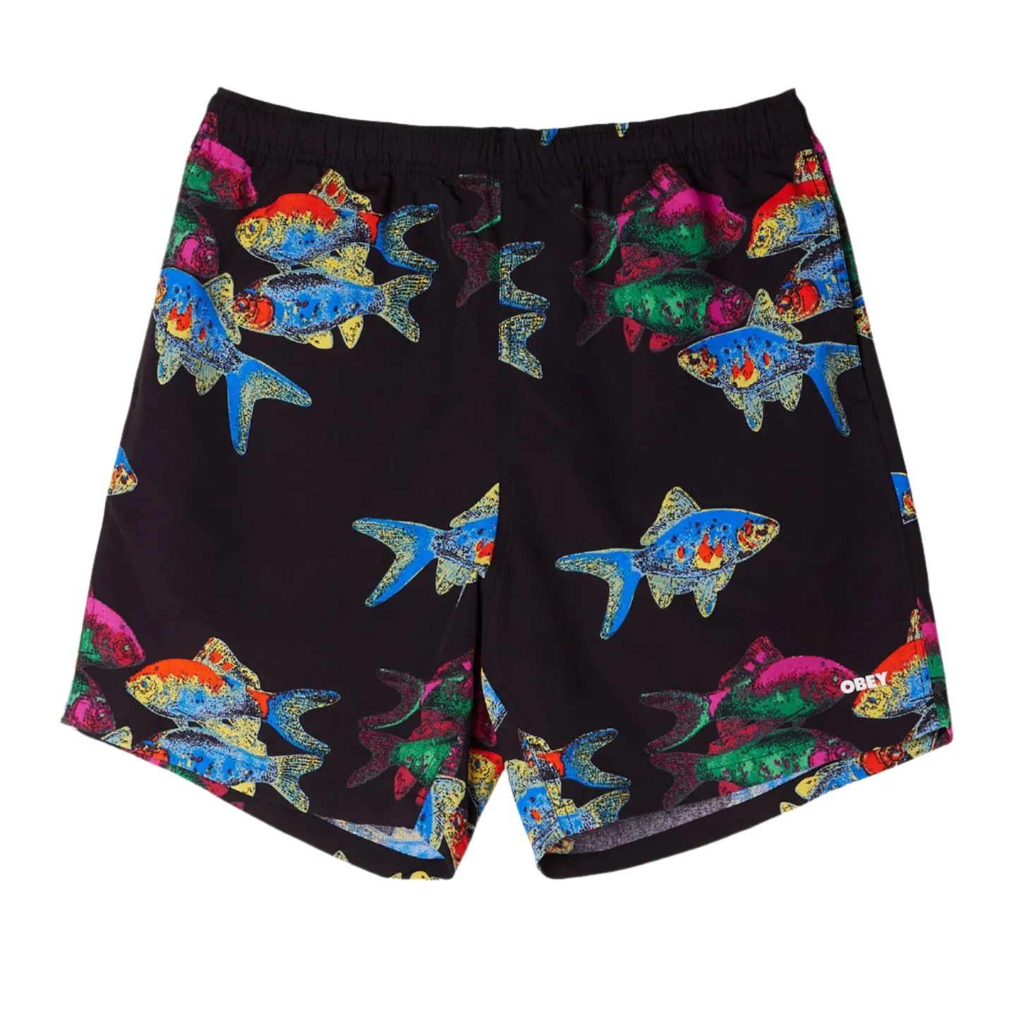 Obey Easy Fishbowl Short Black Multi Comfortable Support Snapped