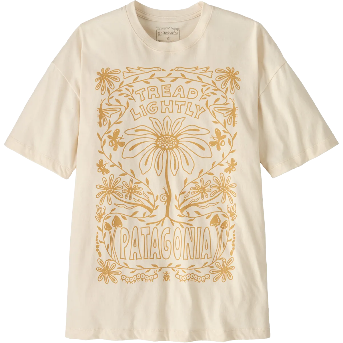 Women's Tread Lightly Oversized Organic T-Shirt ShrinkageFree Fabric Wool Fit