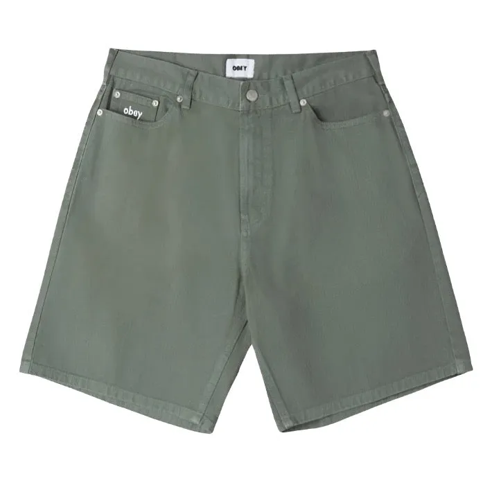 Obey Baggy Bigwig Denim Short Laurel Wreath Water Resistant Seamless