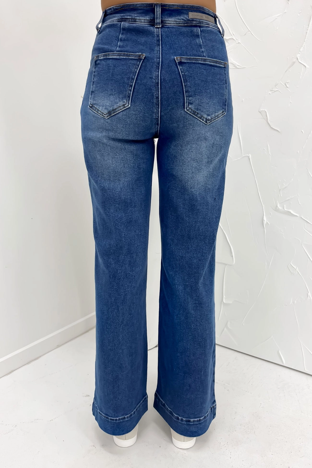 Family Style Parent Style Smart Casual Mahnee Flare Jean Mid Blue