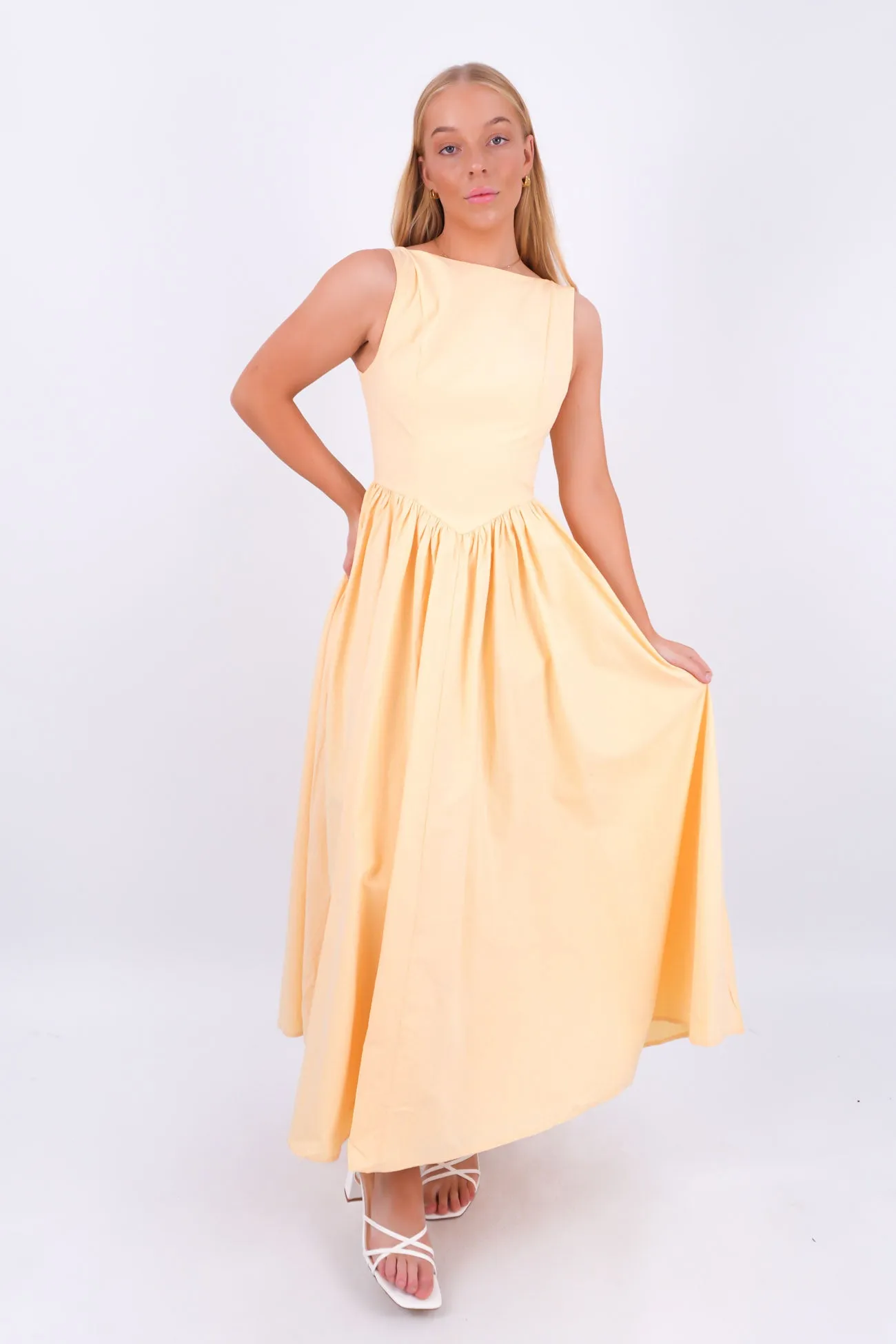 WrinkleResistantFinish Morning Wear Maisie Maxi Dress Lemon