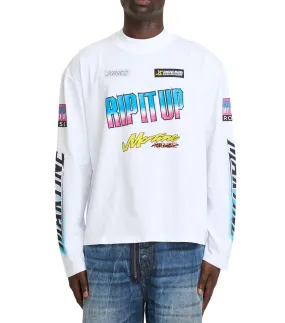 Martine Rose Funnel Neck Long Sleeve White Airtight Zipper Colorfast Dye