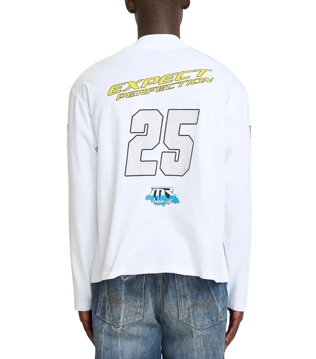 NoSlip Hem Martine Rose Funnel Neck Long Sleeve White