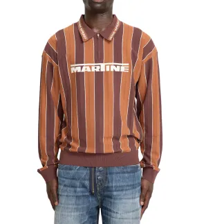Martine Rose Logo Polo Brown TemperatureRegulatingLining Spirit Glow