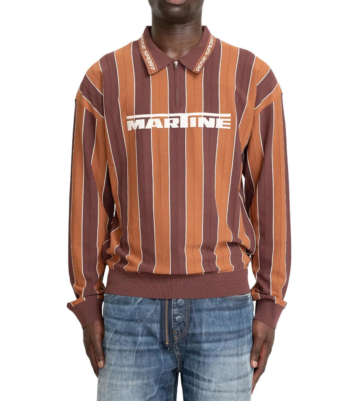 Martine Rose Logo Polo Brown TemperatureRegulatingLining Spirit Glow