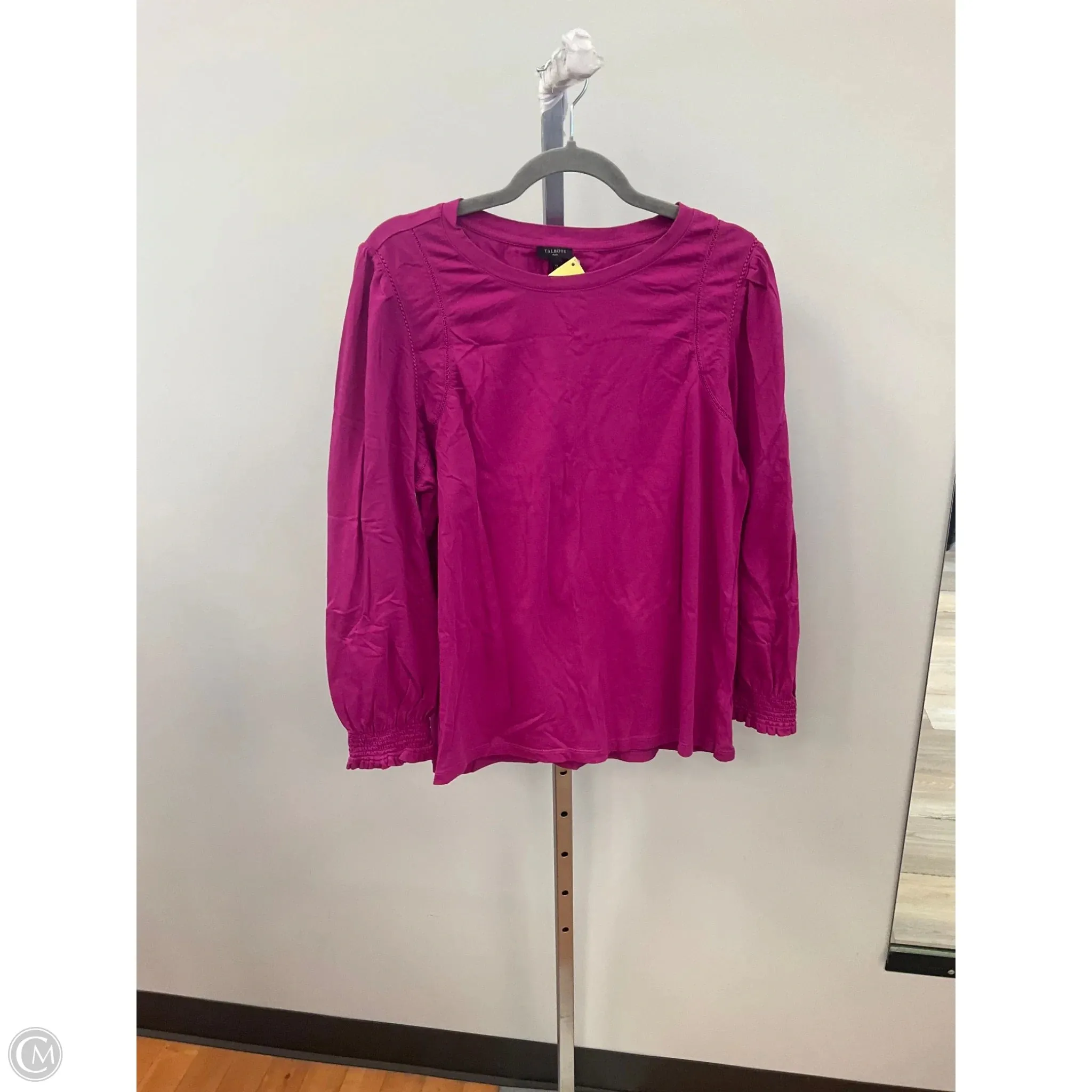 Reinforced Seam Technique LightweightMaterial Top Long Sleeve By Talbots In Pink, Size: 1x