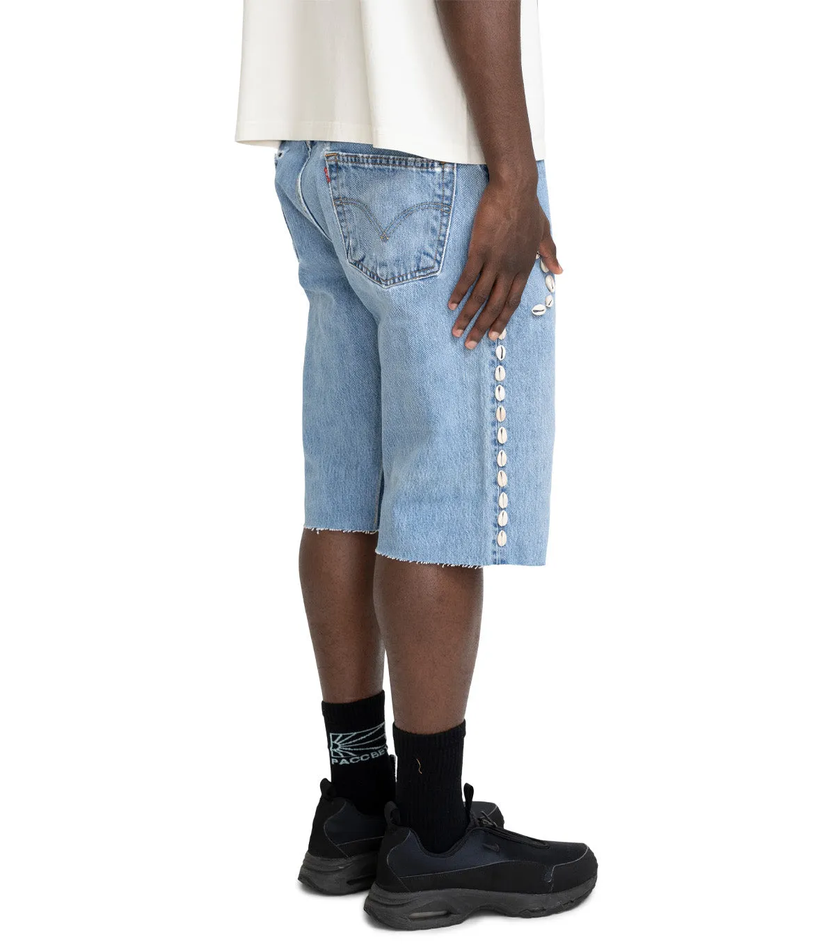 QuickRelease Closures SweatAbsorbentLining Barriers Barrera Cowrie Shell Denim Shorts Blue