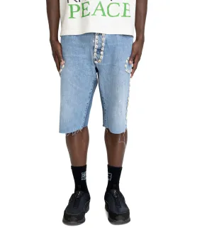 Barriers Barrera Cowrie Shell Denim Shorts Blue Cultural Fit