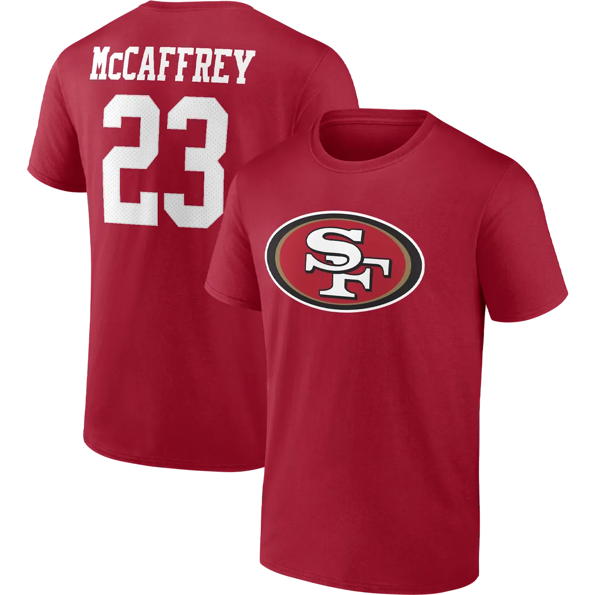RecycledBlend Adjustable Straps Men's 49ers Player Icon Name and Number Tee - McCaffrey