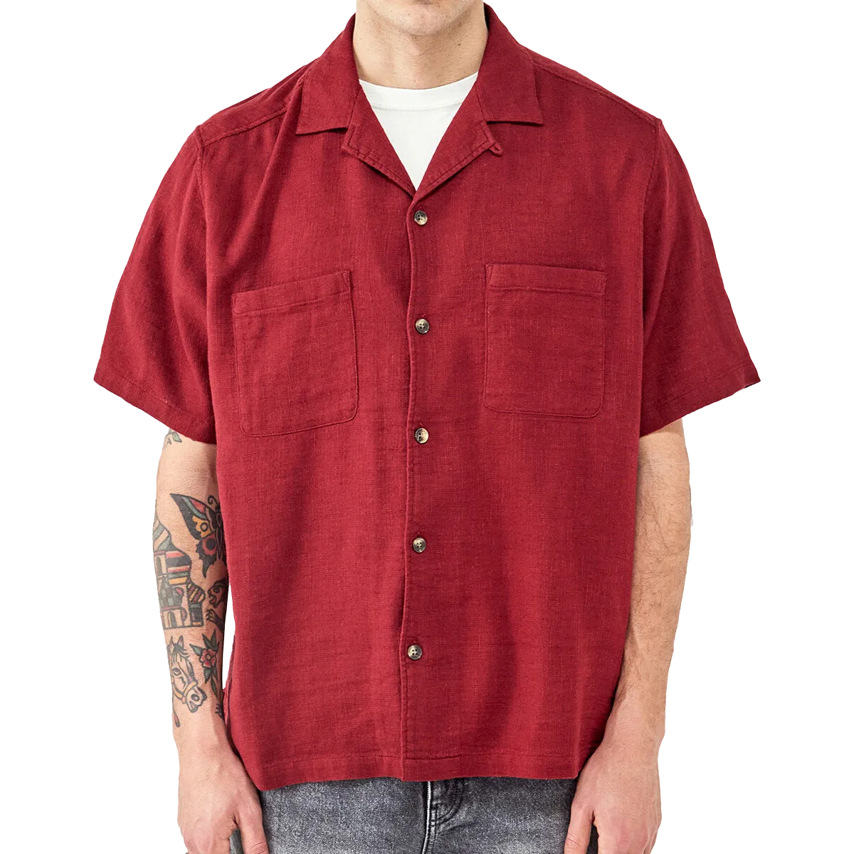 Recycled Fit Men's Gauze Crinkle Shirt