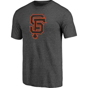 DurableStitching Men's Giants Triblend Logo Short Sleeve