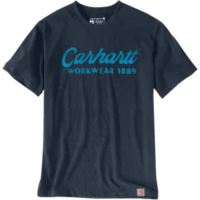 Men's Heavyweight Short Sleeve Script Graphic Tee Breathable mesh lining