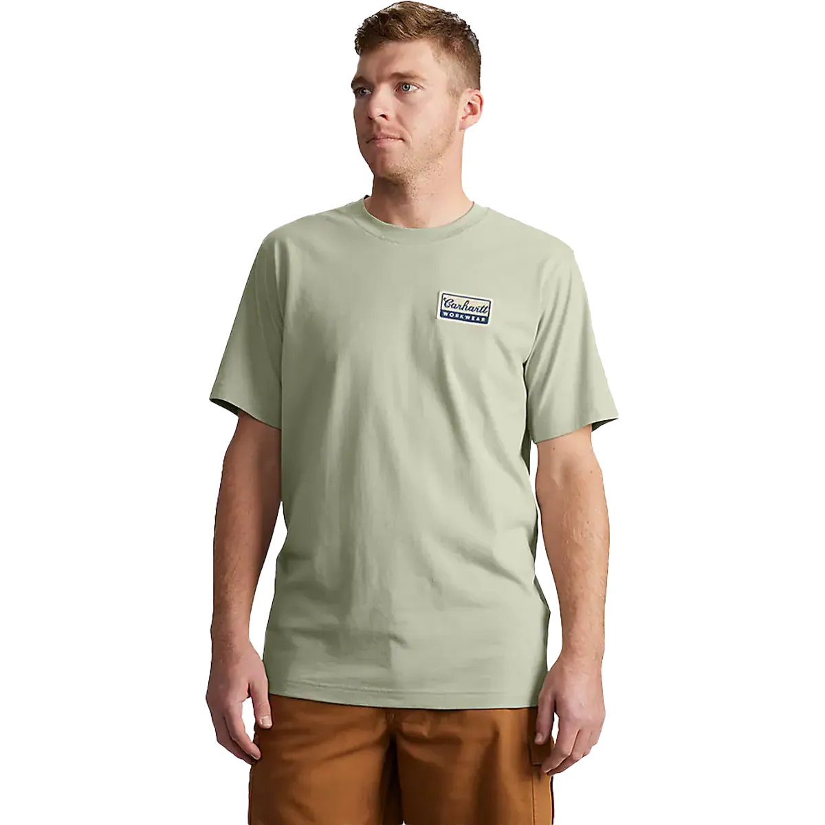 Men's Leightweight Short Sleeve Script Patch T-Shirt DoubleLayeredEdging