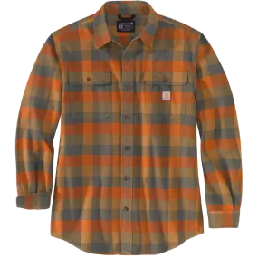 Leader Core Men's Loose Fit Heavyweight Flannel Long-Sleeve Plaid Shirt