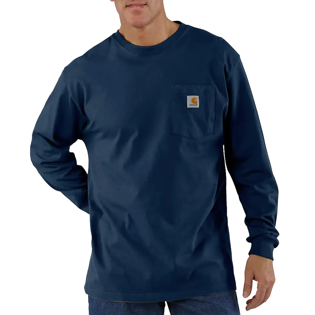 Smile Ease Men's Loose Fit Heavyweight Long-Sleeve Pocket T-Shirt