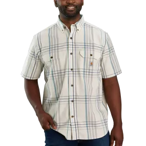 Men's Midweight Short Sleeve Plaid Shirt DurableReinforcedElbow Desert Heat