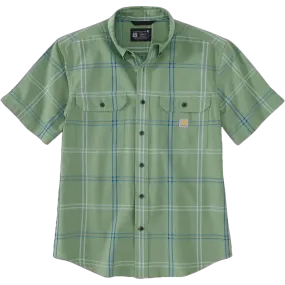 Men's Midweight Short Sleeve Plaid Shirt Work Safe Sharp Cut
