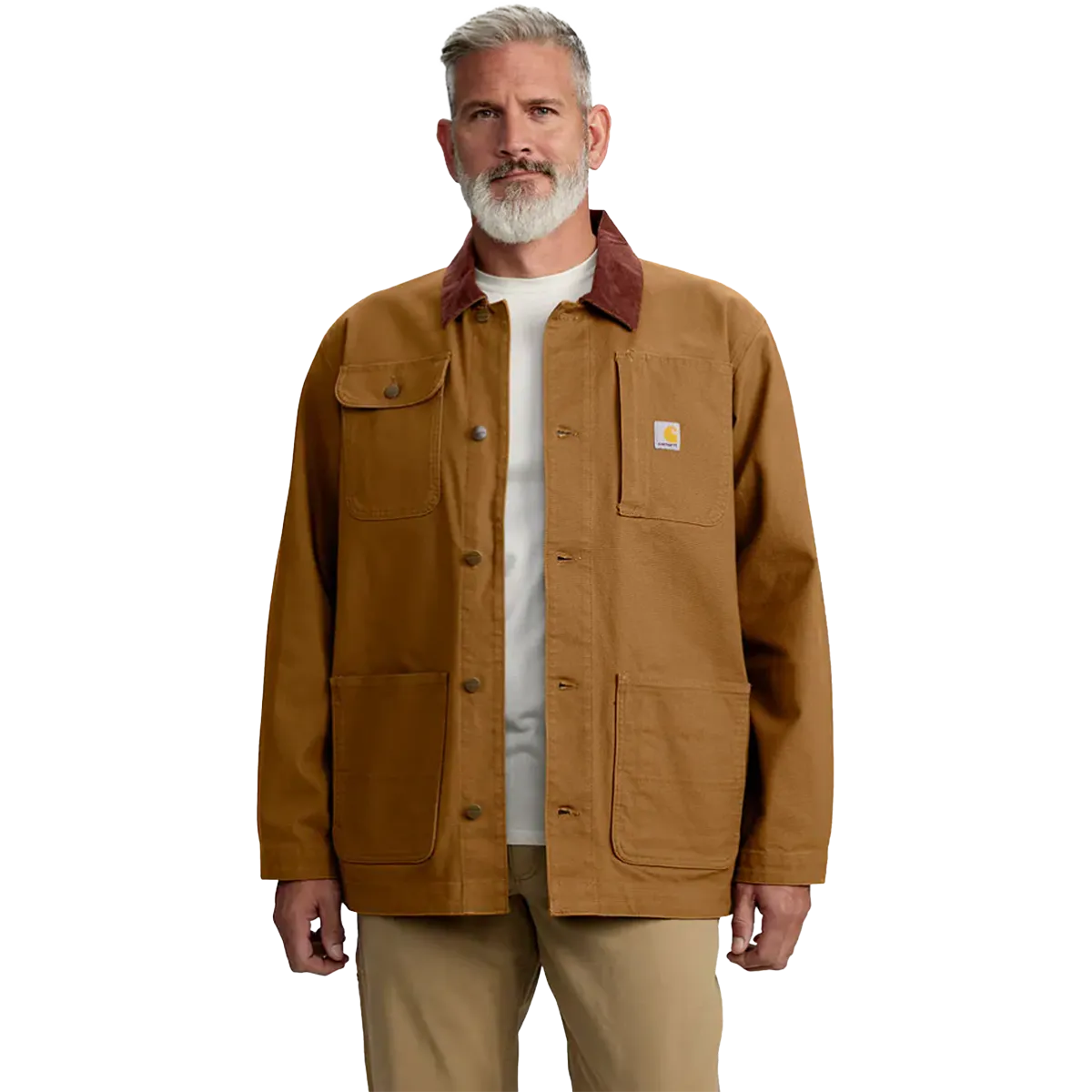 Men's Rugged Flex Duck Loose Fit Chore Coat DoubleLayered Structure