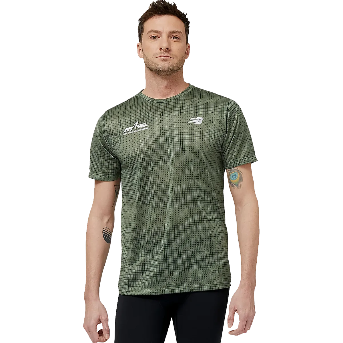 TaglessDesign Men's Run For Life Printed Impact Run Short Sleeve