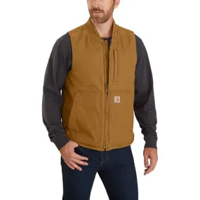 Men's Washed Duck Insulated Rib Collar Vest Rustic Ease