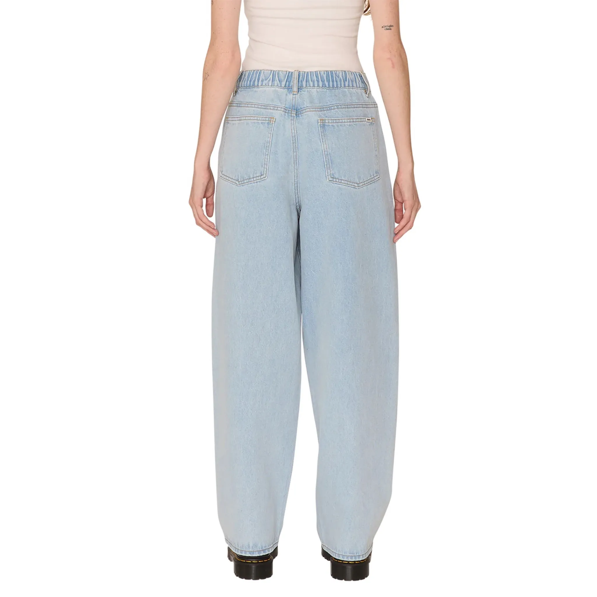 Fur Trim Elastic waist Obey Leah III Baggy Denim