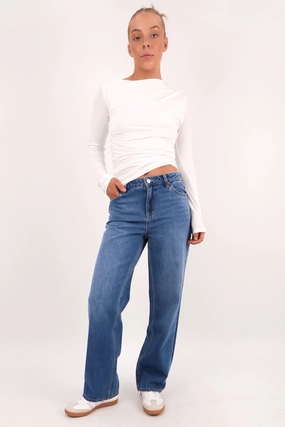 Mid Baggy Jean Arcadia Blue Petite Premium Party Look Fit Ready