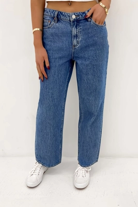 Relax Mode Stretch Comfort Mid Baggy Jean Bold Blue