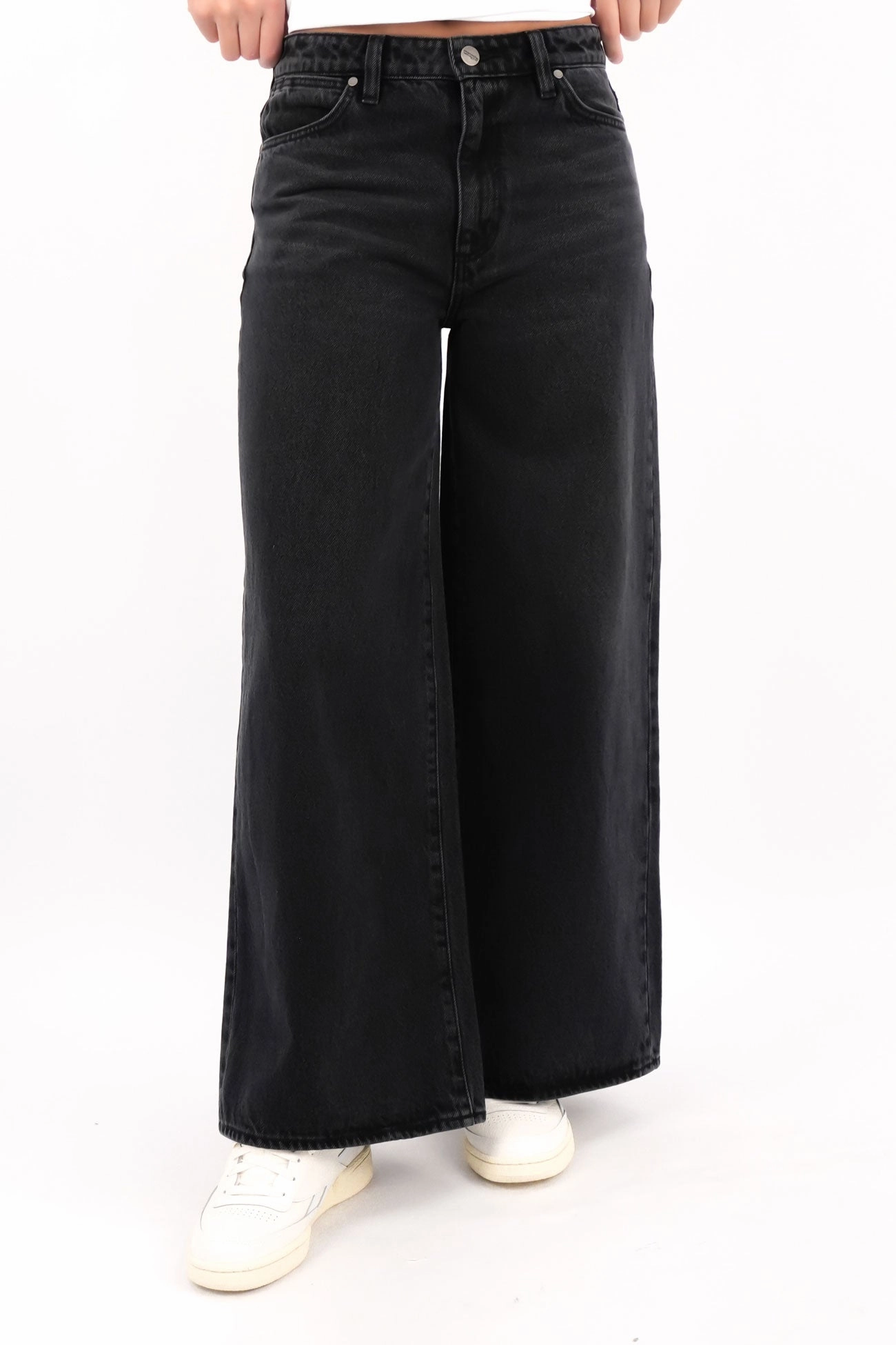 Perfect Basic Vintage Inspired Weave Mid Stevie Jean Nightwatch Black Petite