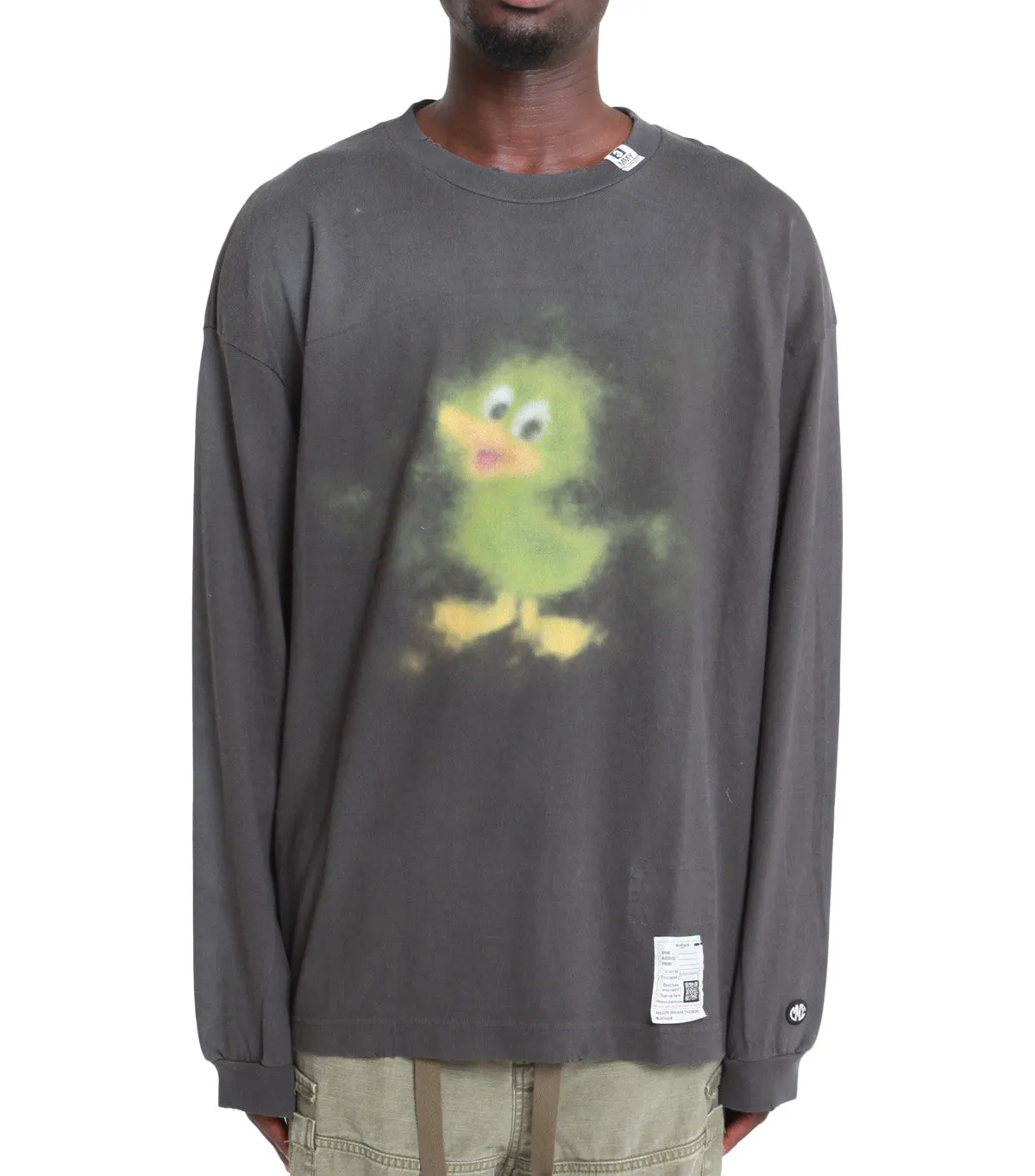Modular Attachment System Calm Ease Mihara Yasuhiro Distressed Long Sleeve Tee Black
