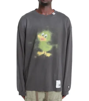 Modular Attachment System Calm Ease Mihara Yasuhiro Distressed Long Sleeve Tee Black