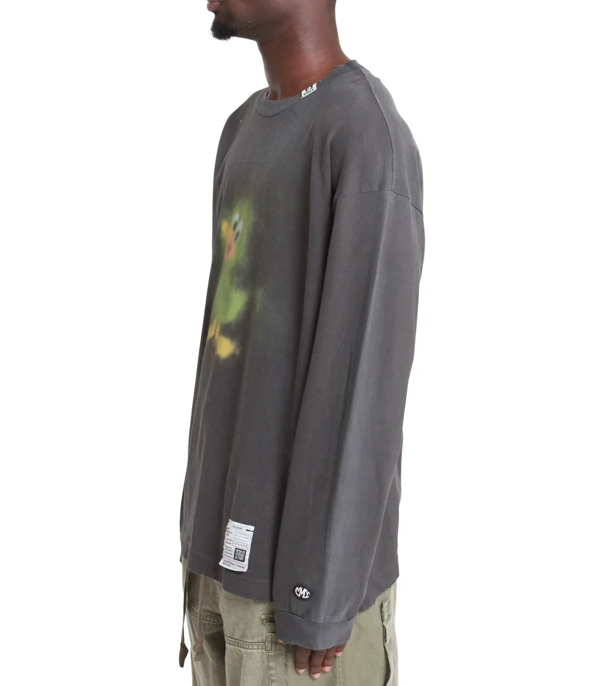 Mihara Yasuhiro Distressed Long Sleeve Tee Black Royal Charm MultiPocket System