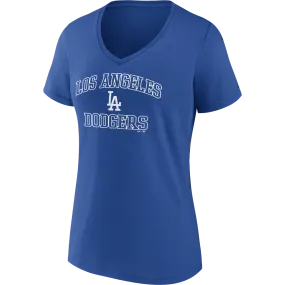 Women's Dodgers Cotton Heart and Soul Short Sleeve Royal Ease