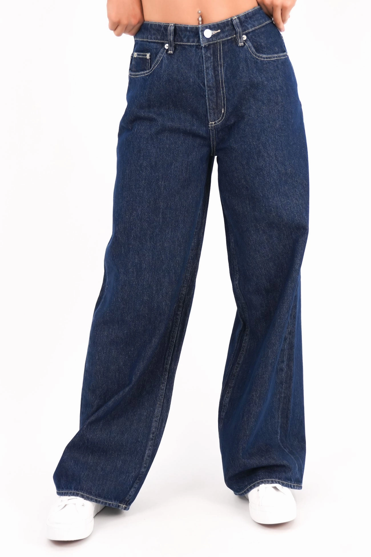 Mid Slouch Jean Indigo Exchange Smooth Texture Stretch Classic Gym Ready