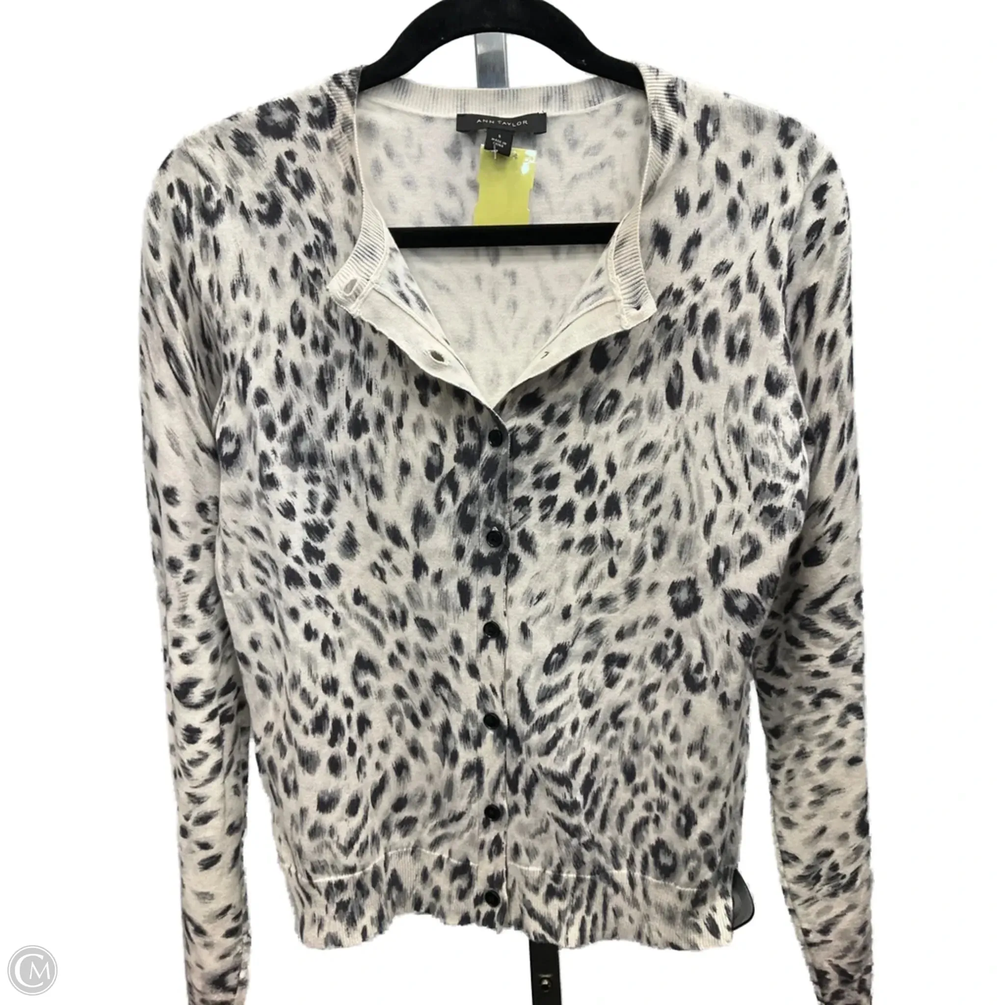 Casual Tee Cardigan By Ann Taylor In Animal Print, Size: S