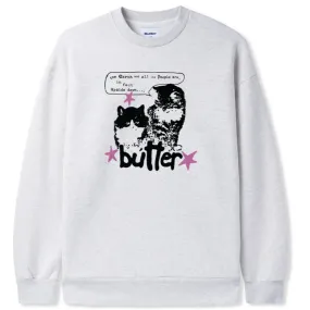 Butter Goods Upside Down Crewneck, Ash Fine Stitching Shape Retention