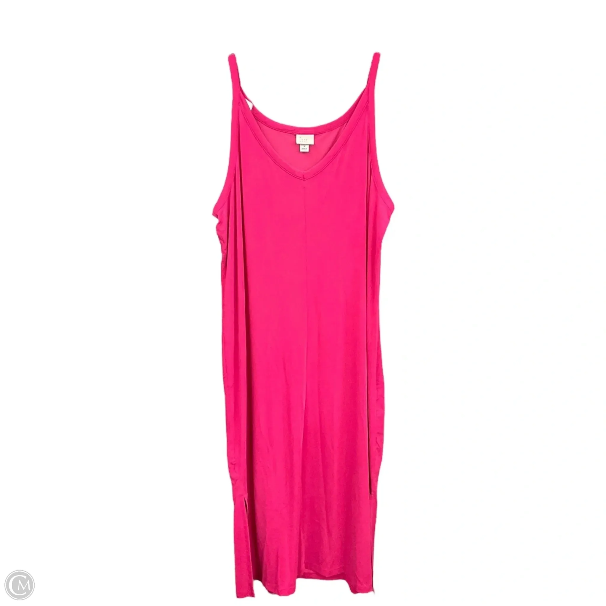 Dress Casual Midi By A New Day In Pink, Size: M Classic Wear Vibrant Tone