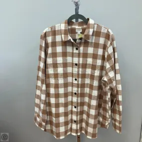 Top Long Sleeve By J. Crew In Plaid Pattern, Size: Xxl Forest Air