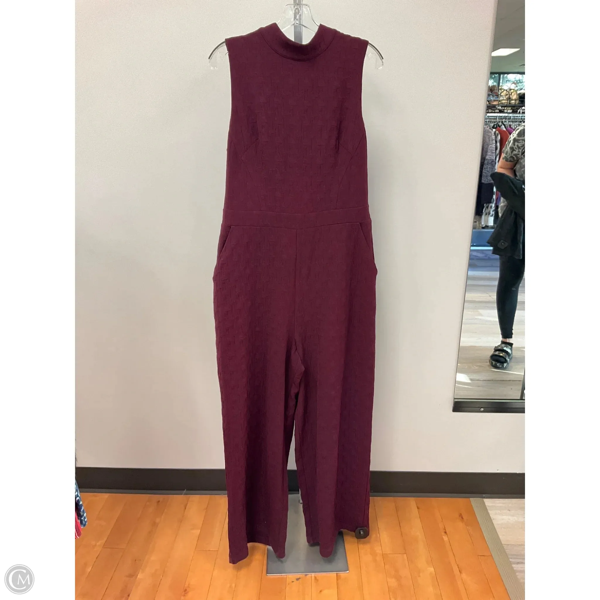 AntiSnagZippers StretchWaistband Jumpsuit By Eva Franco In Maroon, Size: L