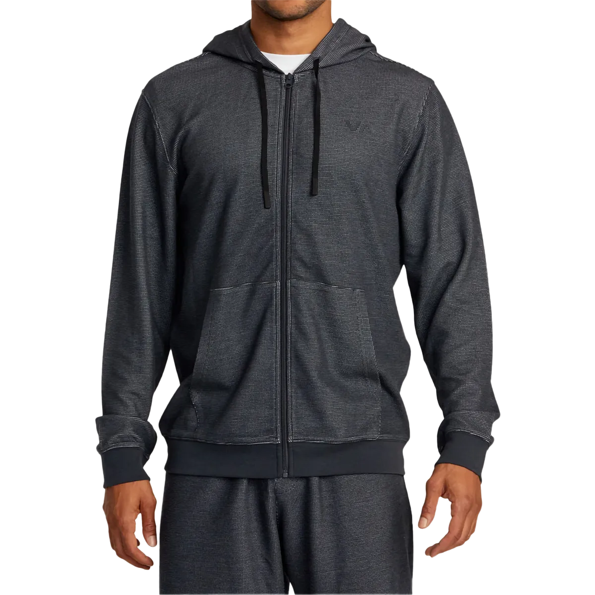Men's Cable Waffle Zip Hood FlexibleMaterial Inner Glow