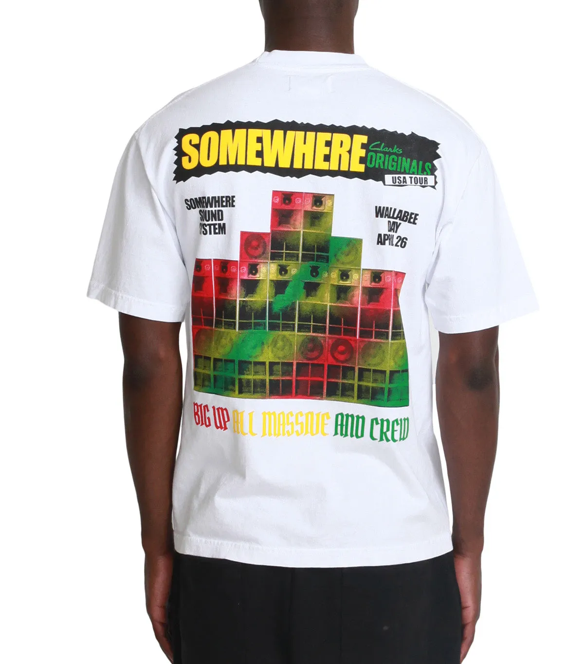 SOMEWHERE x Clarks Originals T-Shirt White Compact Packable Design StaticFreeLining
